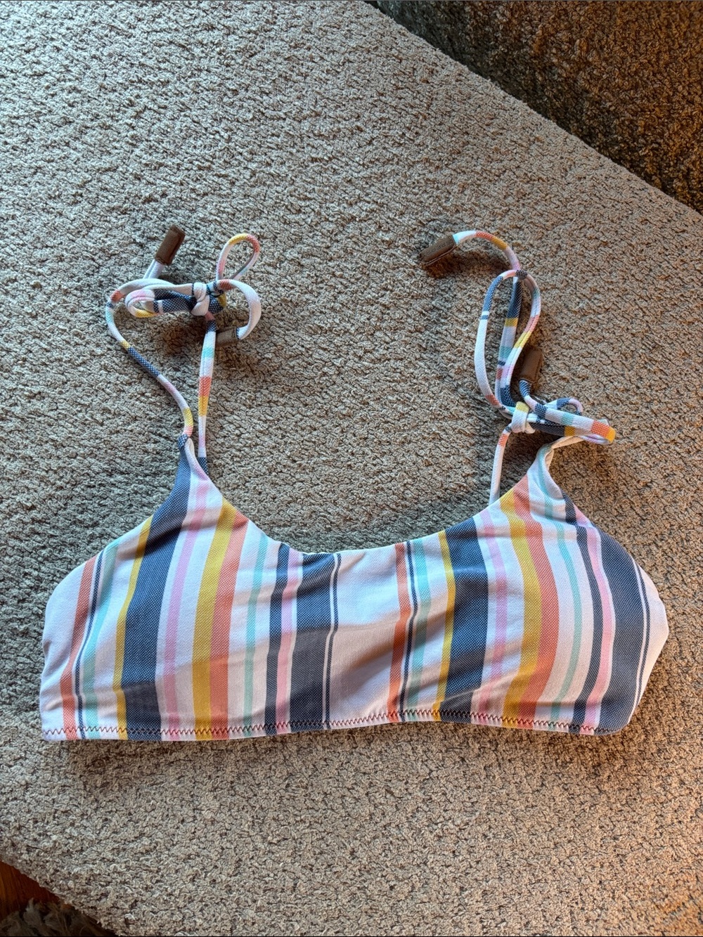 Sperry Multicolor Striped Bikini Top - Pink, Blue, Yellow, Orange, Cream